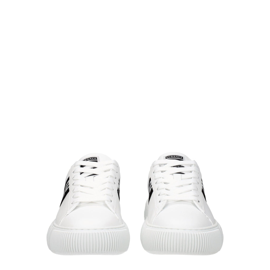 Versace White Leather Low Tops
