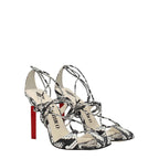 The Attico White Leather Stiletto Heels Sandals