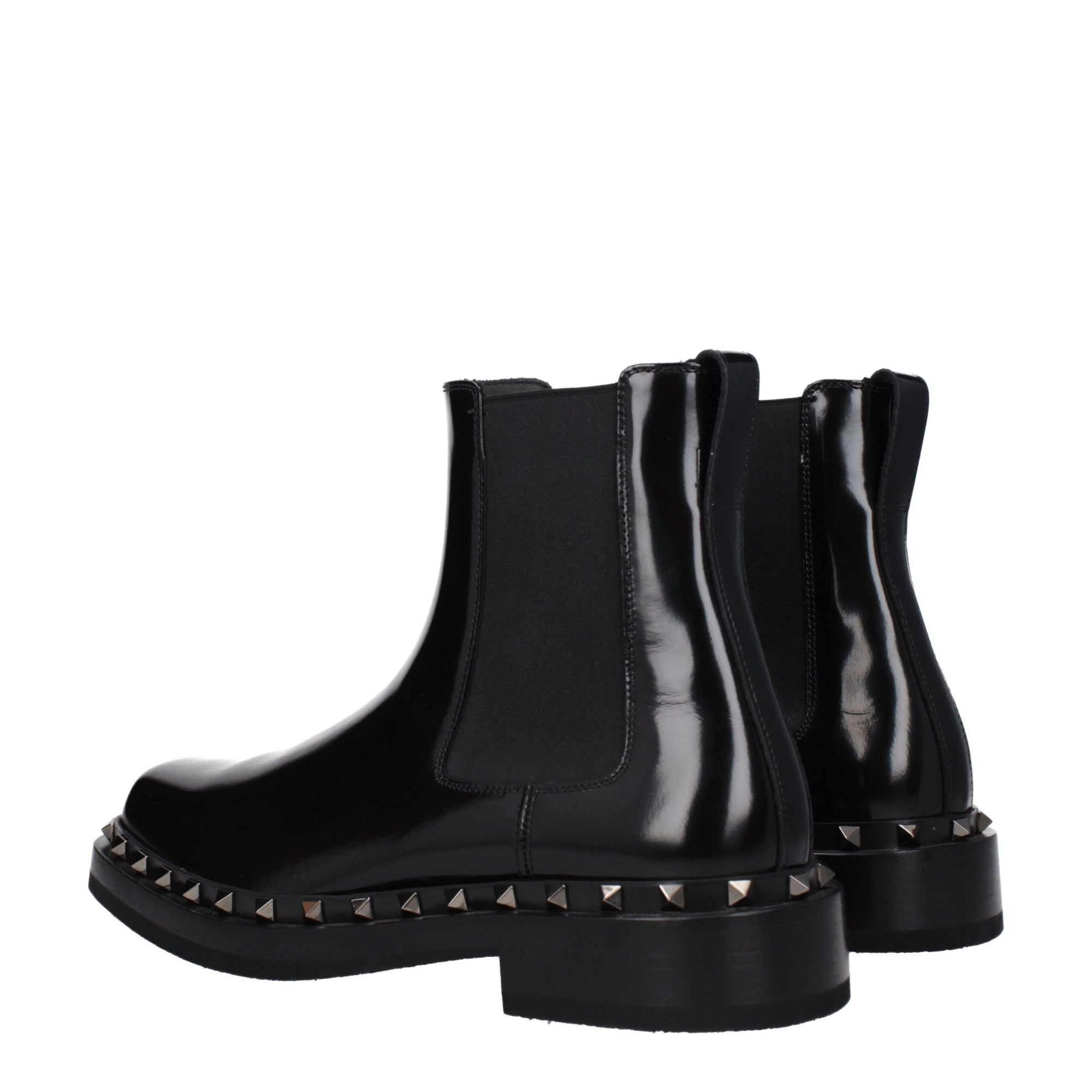 Valentino Garavani Black Leather Ankle Boots