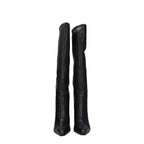 Paris Texas Black Leather High Heel Boots