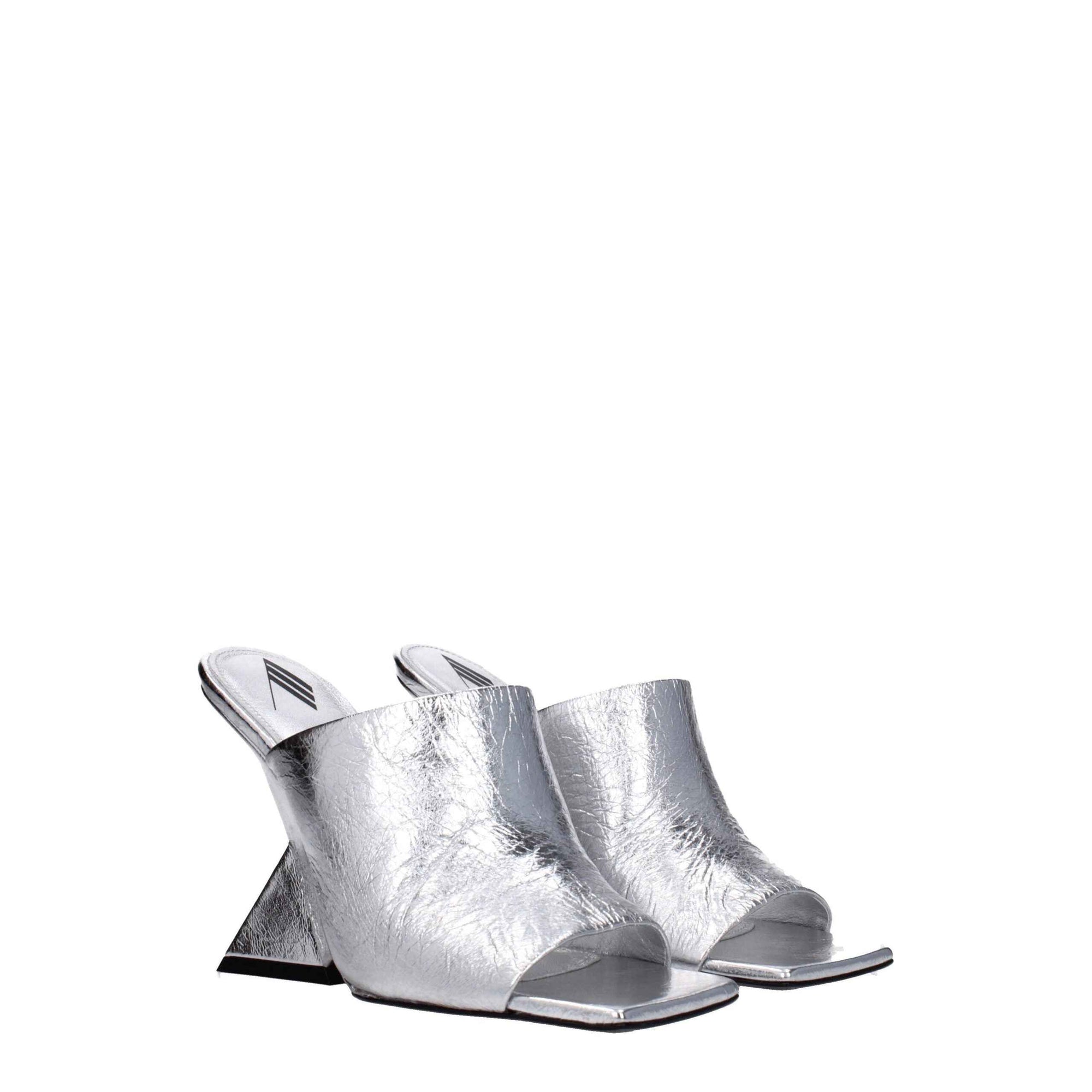 The Attico Gray Leather Platforms