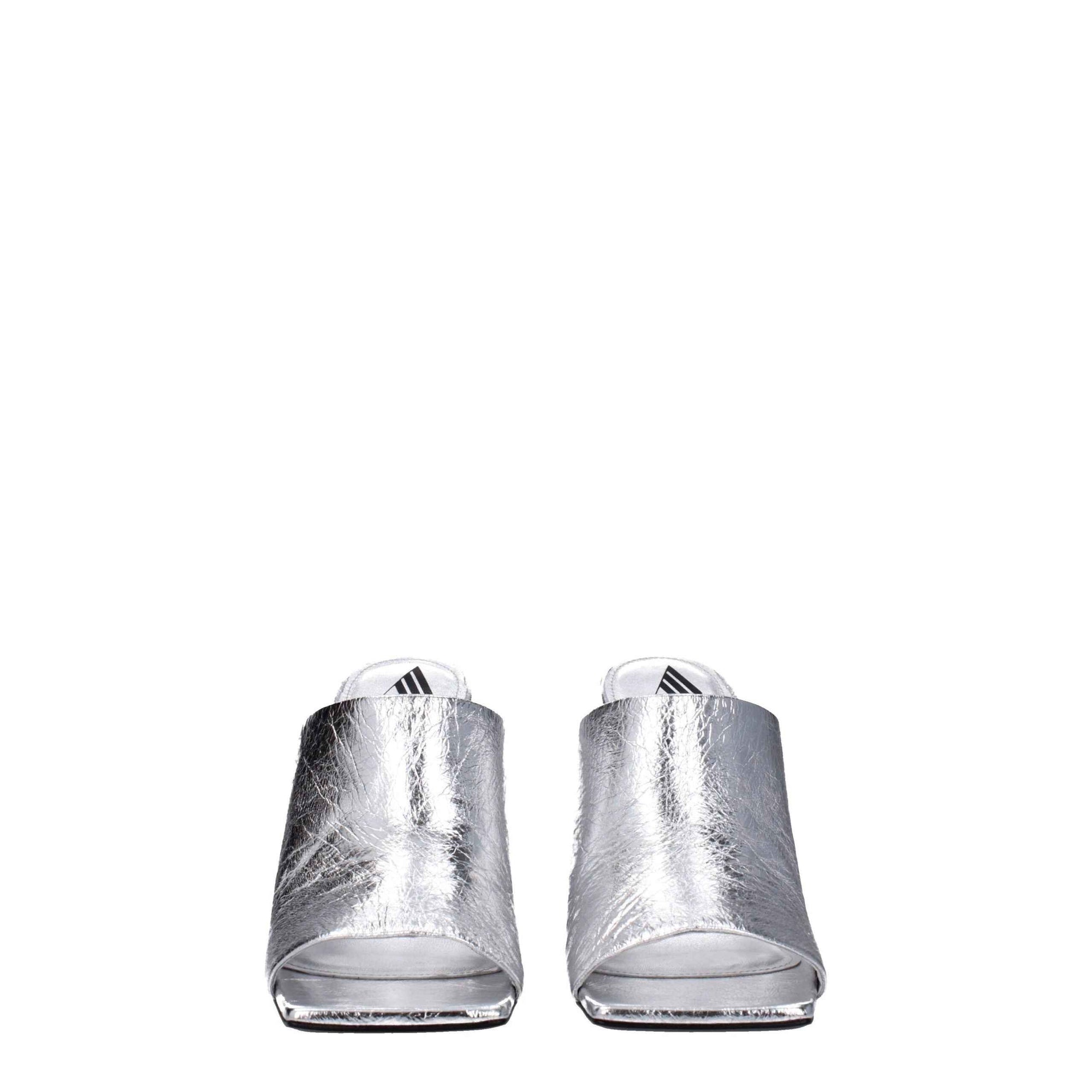 The Attico Gray Leather Platforms