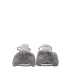 Fendi Gray Mink Slippers