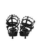 Valentino Garavani Black Leather Stiletto Heels Sandals