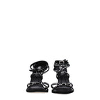 Paris Texas Black Leather Stiletto Heels Sandals