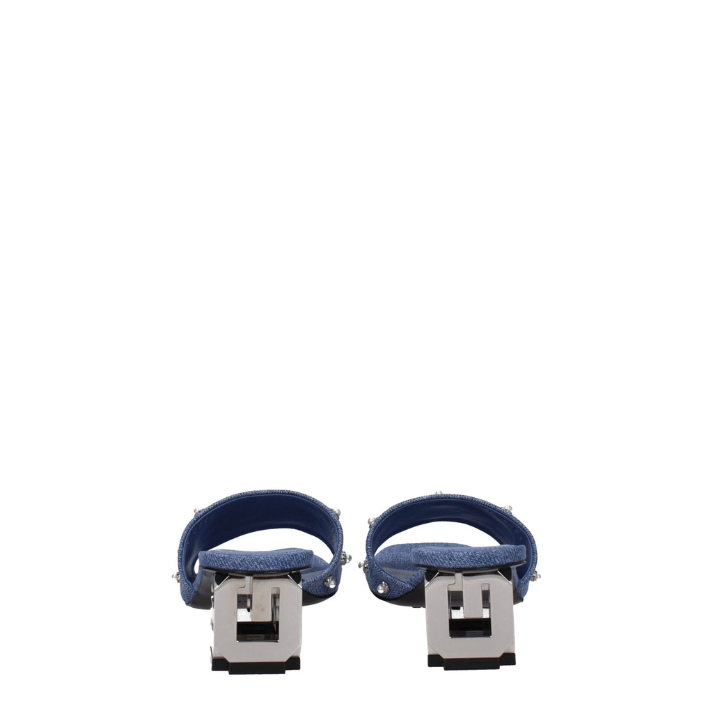 Givenchy Blue Fabric Flat Sandals