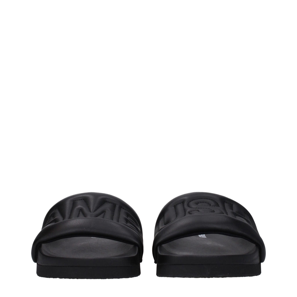 Ambush Black Leather Slippers
