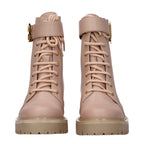 Balmain Beige Leather Ankle Boots