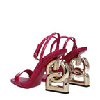 Dolce & Gabbana Pink Leather Stiletto Heels Sandals