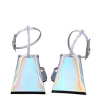 The Attico Gray Leather Platform Sandals