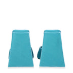 The Attico Light Blue Velvet Platform Sandals