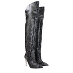 Paris Texas Gray Leather Over The Knee
