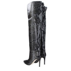 Paris Texas Gray Leather Over The Knee