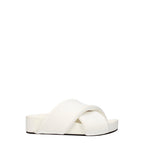 Jil Sander White Leather Slippers