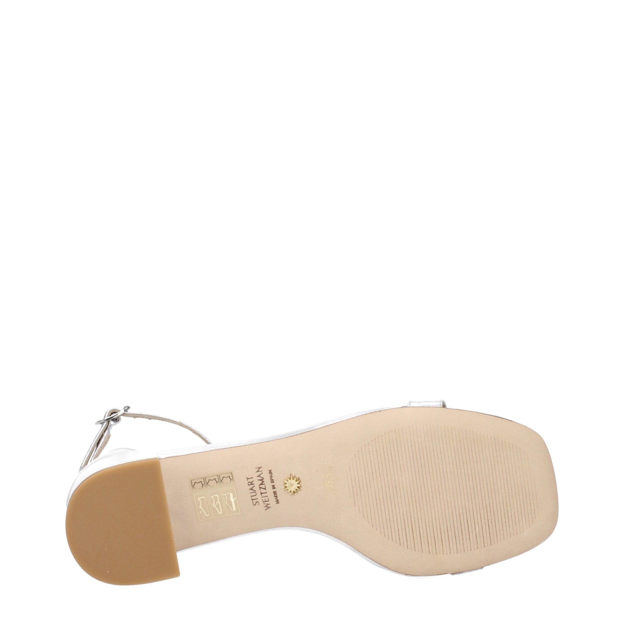 Stuart Weitzman Gray Leather Flat Sandals