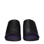 Stella McCartney Black Leather Stiletto Heels Sandals