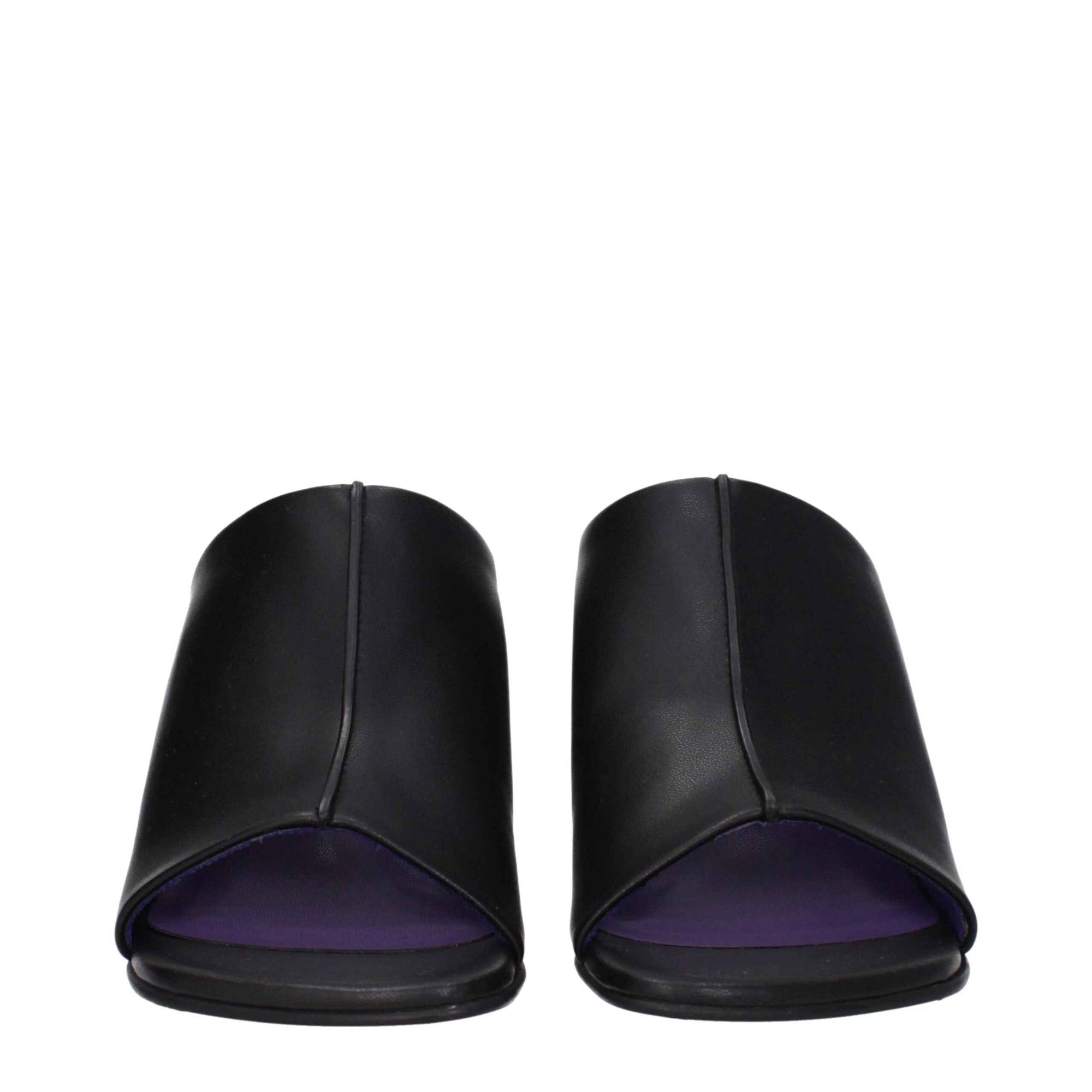 Stella McCartney Black Leather Stiletto Heels Sandals