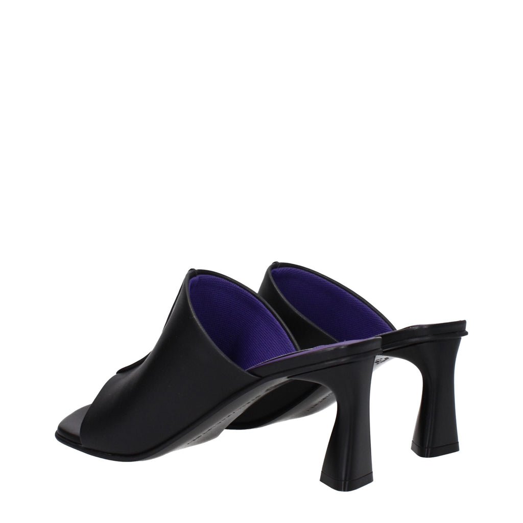 Stella McCartney Black Leather Stiletto Heels Sandals