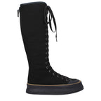 Max Mara Black Fabric Lace-Up Boots