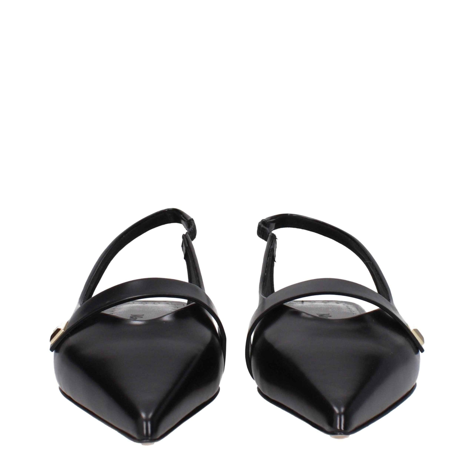 Max Mara Black Leather Ballet Flats