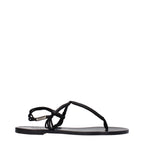 Isabel Marant Black Leather Flip-Flop Sandals