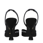 Stuart Weitzman Black Satin Stiletto Heel Sandals