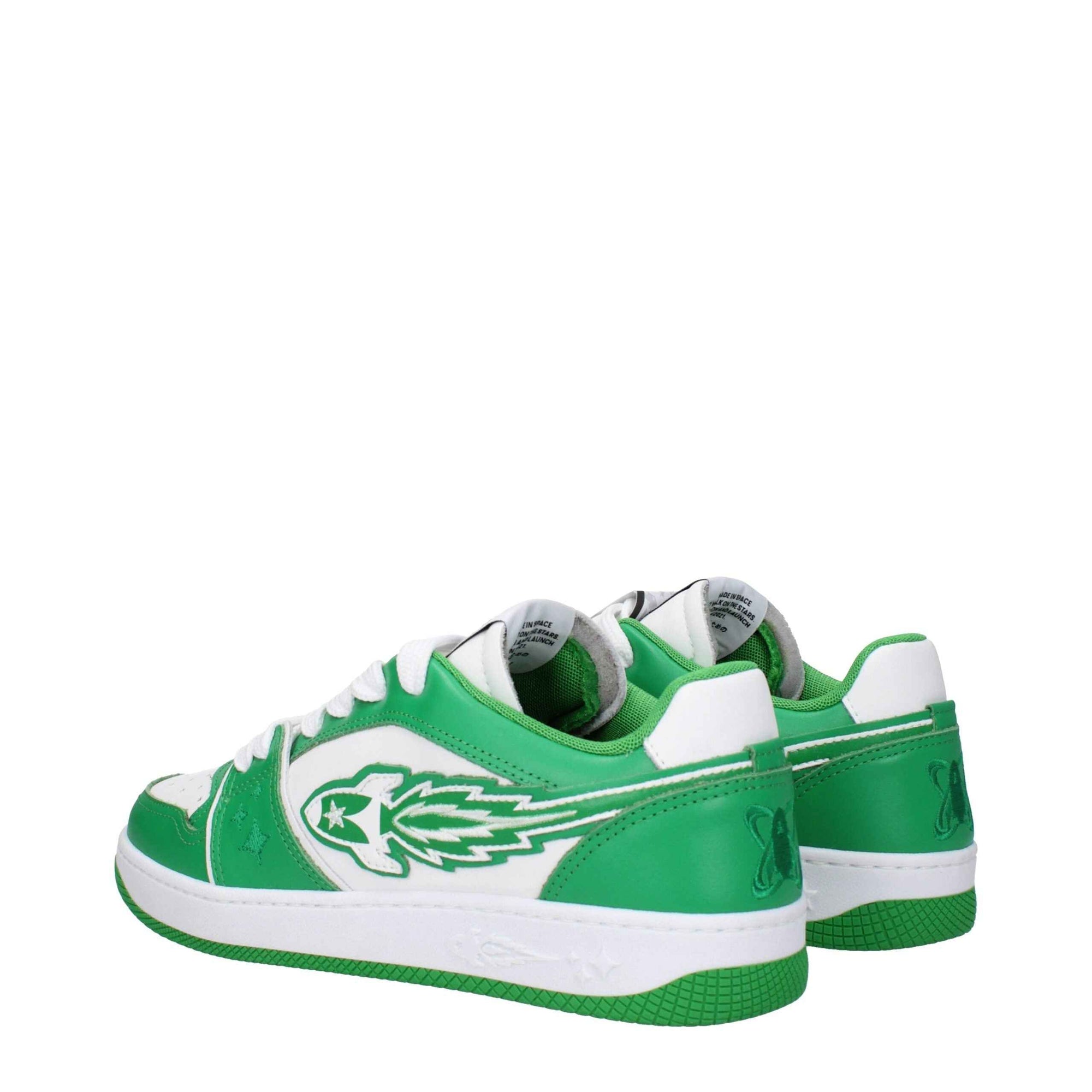 Enterprise Japan Green Leather Low Top Sneakers