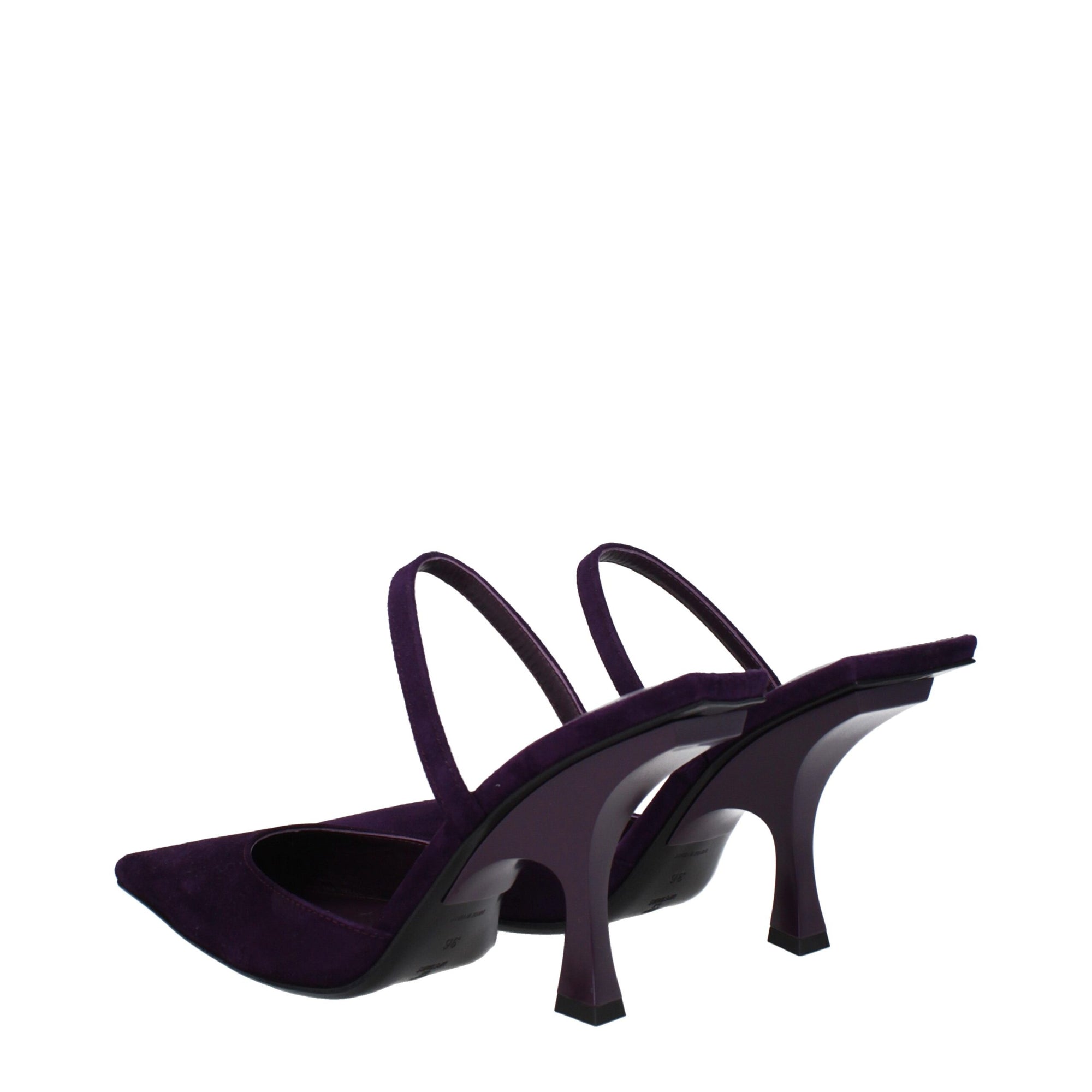 The Attico Purple Leather Stiletto Heel Sandals