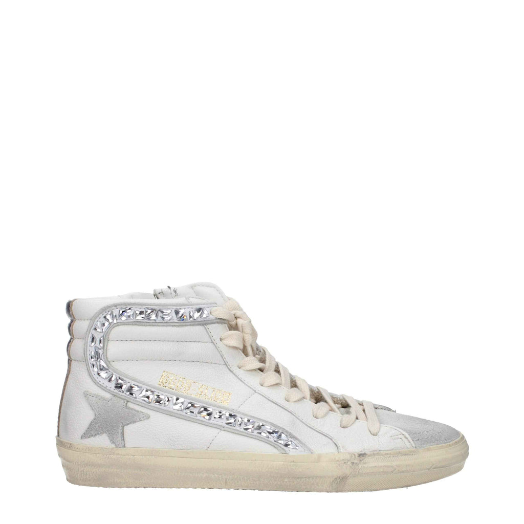Golden Goose White Leather High Top Sneakers