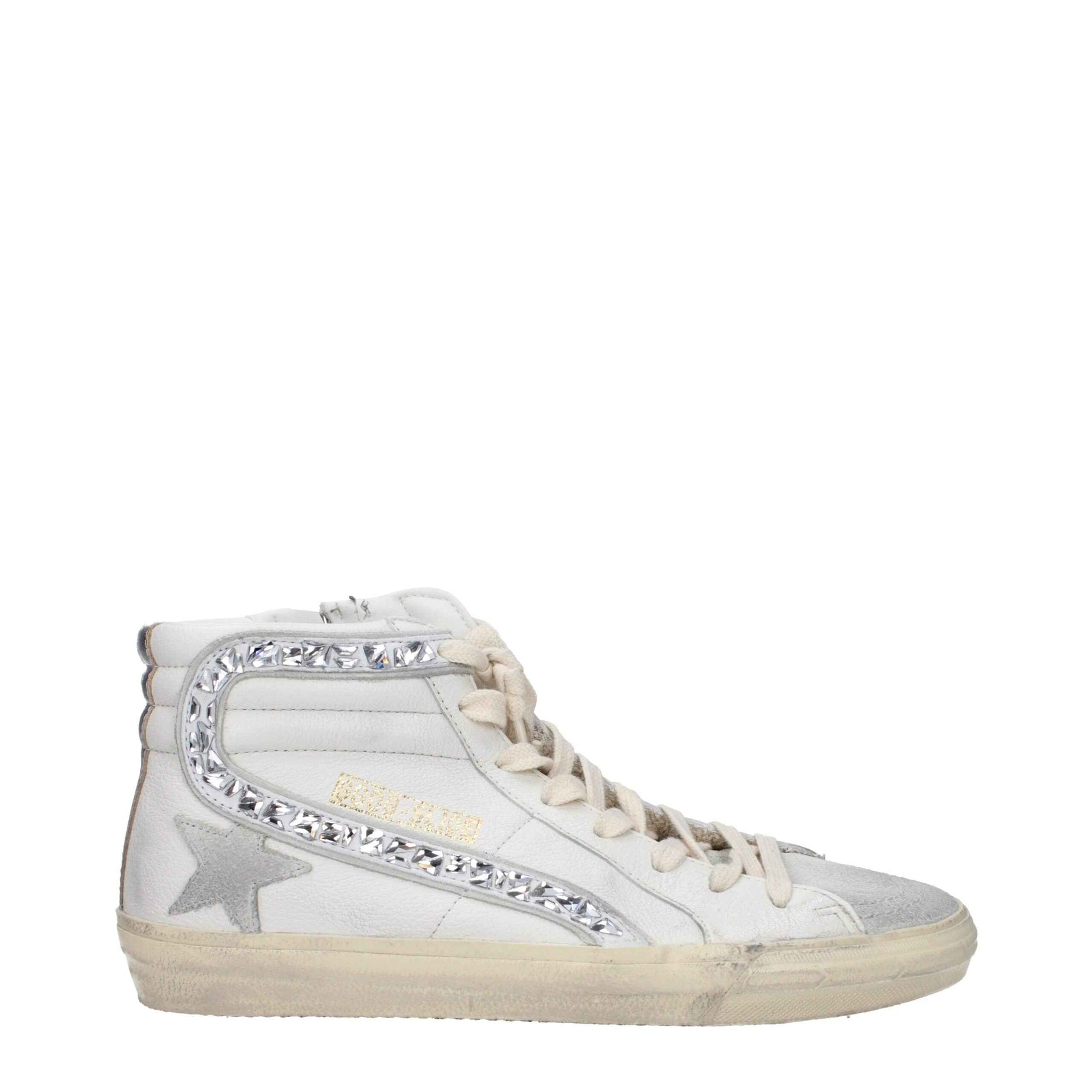Golden Goose White Leather High Top Sneakers