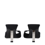 The Attico Black Satin Stiletto Heel Sandals