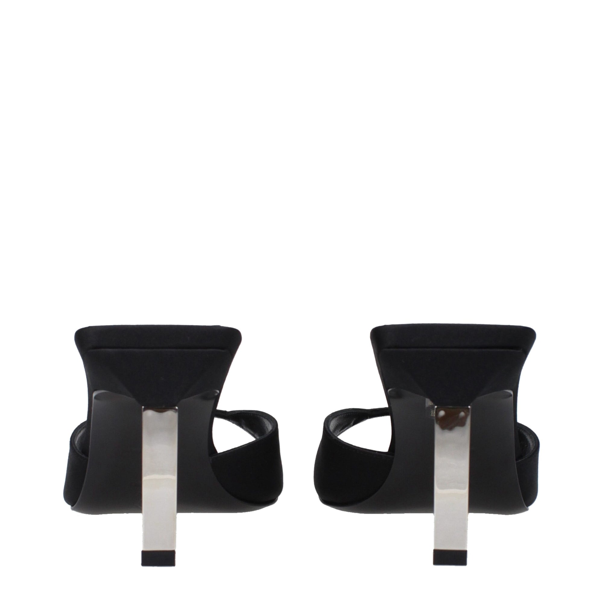 The Attico Black Satin Stiletto Heel Sandals