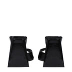 The Attico Black Leather Stiletto Heels Sandals