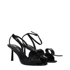 Prada Black Leather Stiletto Heel Sandals