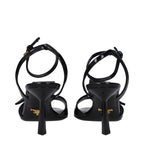 Prada Black Leather Stiletto Heel Sandals