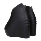 Givenchy Black Cotton Wedge Sandals