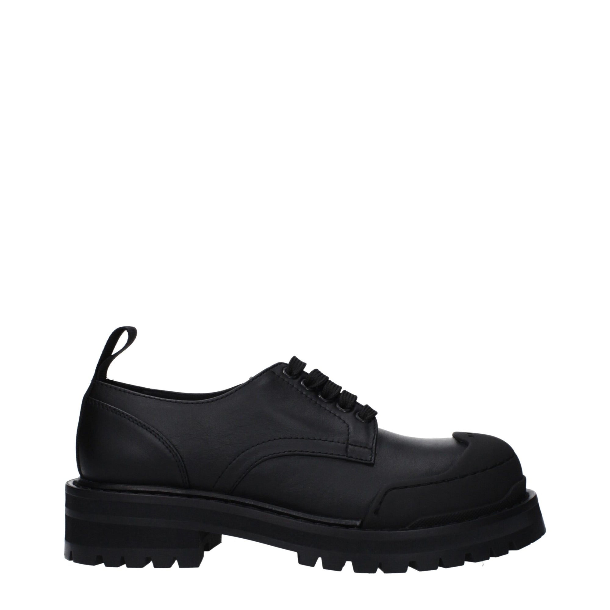 Marni Black Leather Oxfords And Derbies