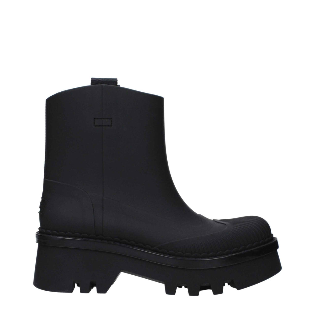 Chloé Black Cotton Ankle Boots