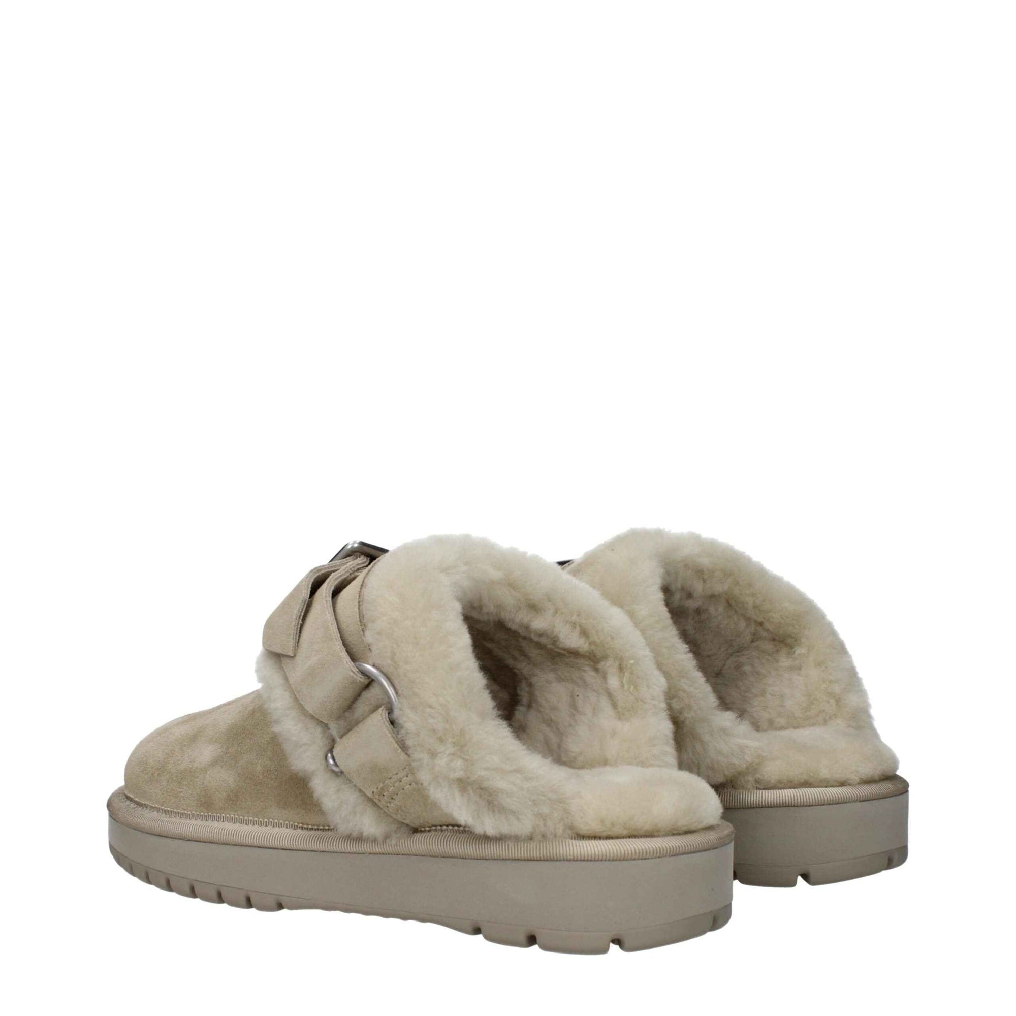 Burberry Green Leather Slippers Sandals