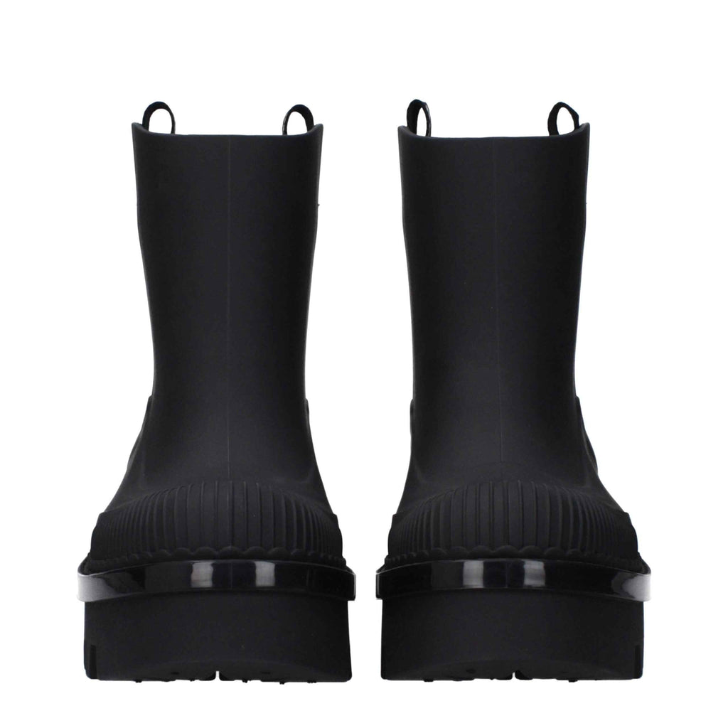 Chloé Black Cotton Ankle Boots