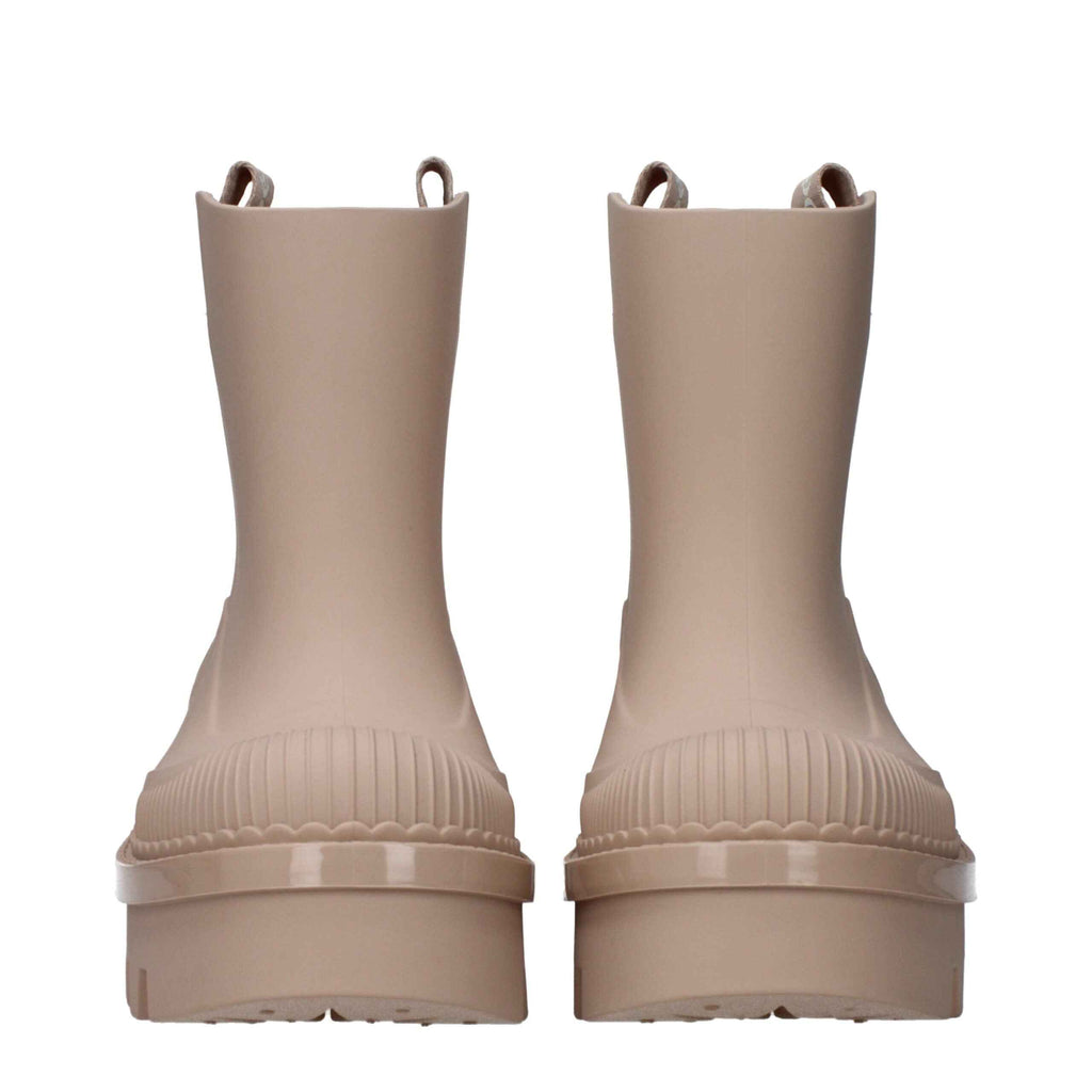 Chloé Pink Cotton Ankle Boots
