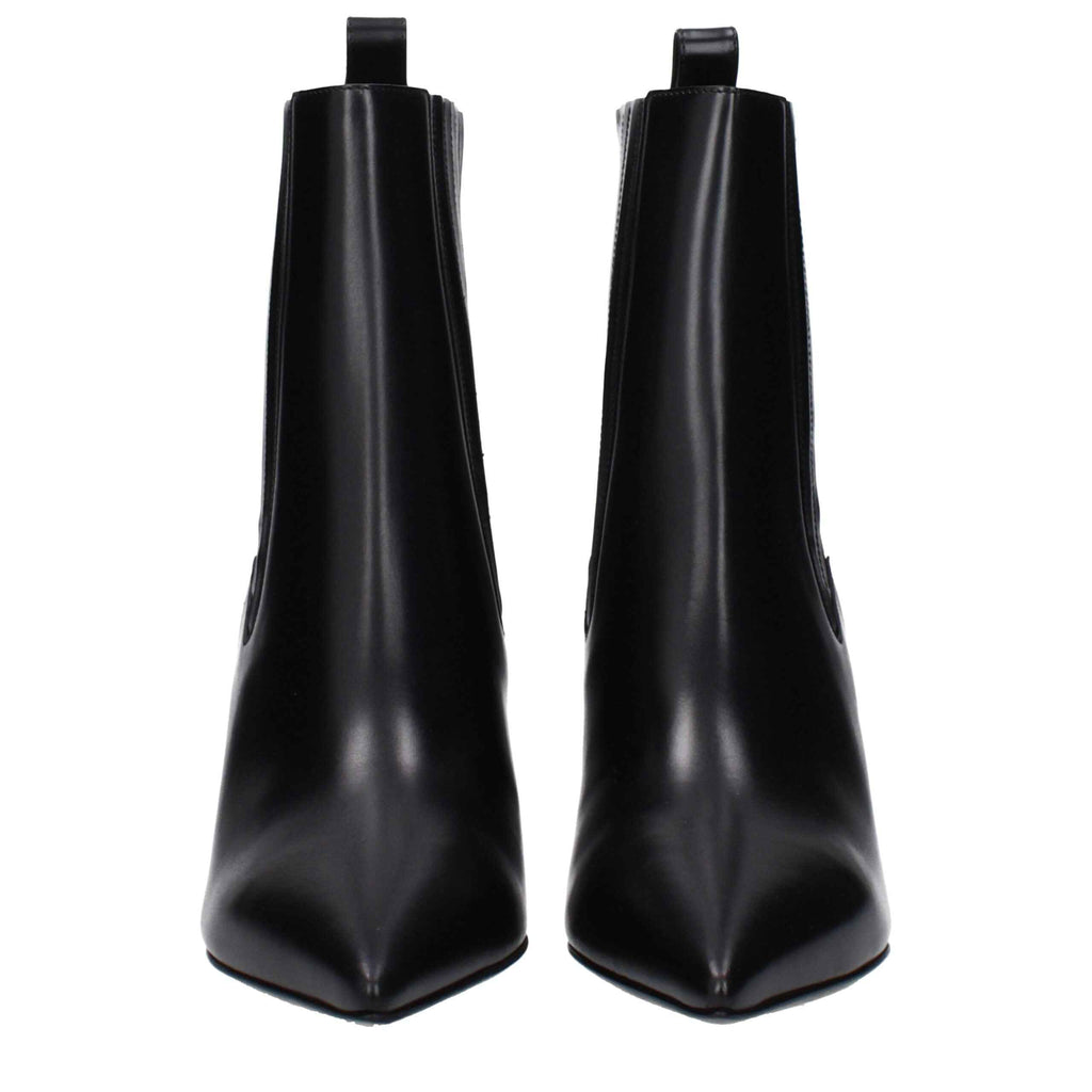 Valentino Garavani Black Leather Ankle Boots