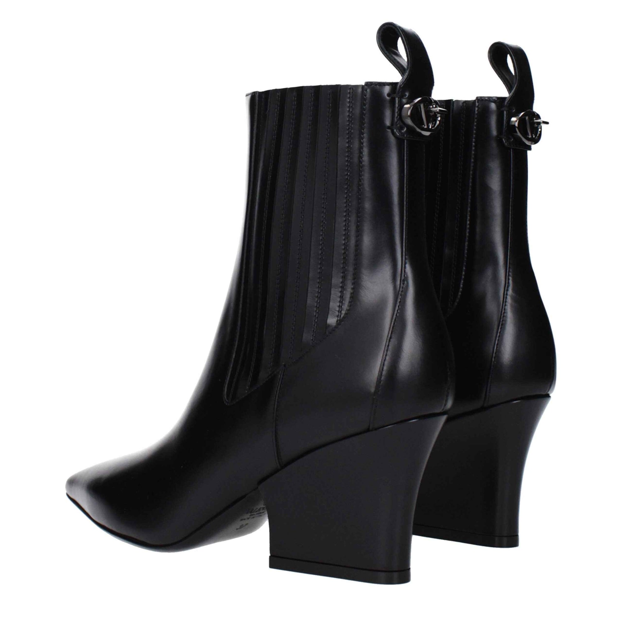 Valentino Garavani Black Leather Ankle Boots