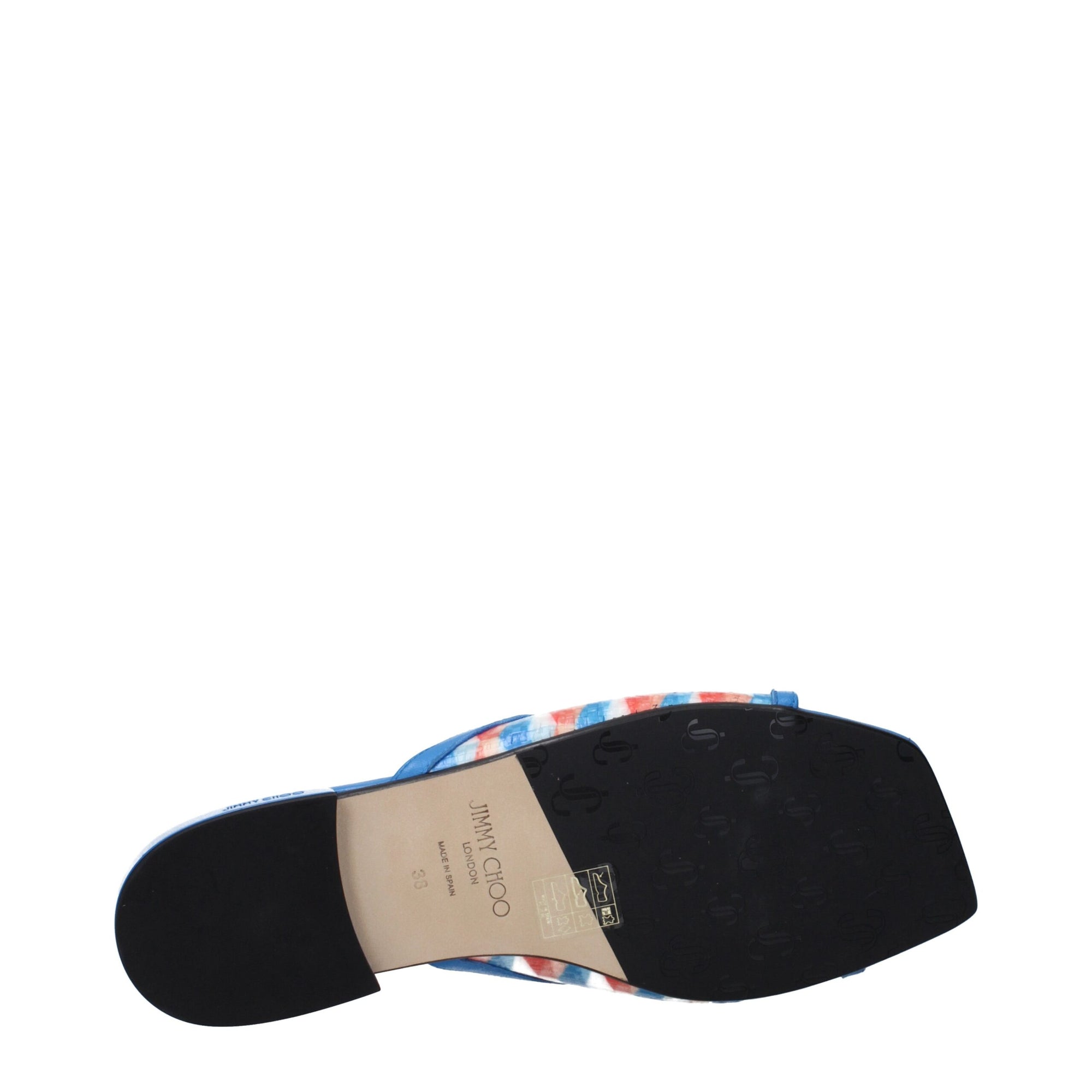 Jimmy Choo Light Blue Fabric Slippers Sandals
