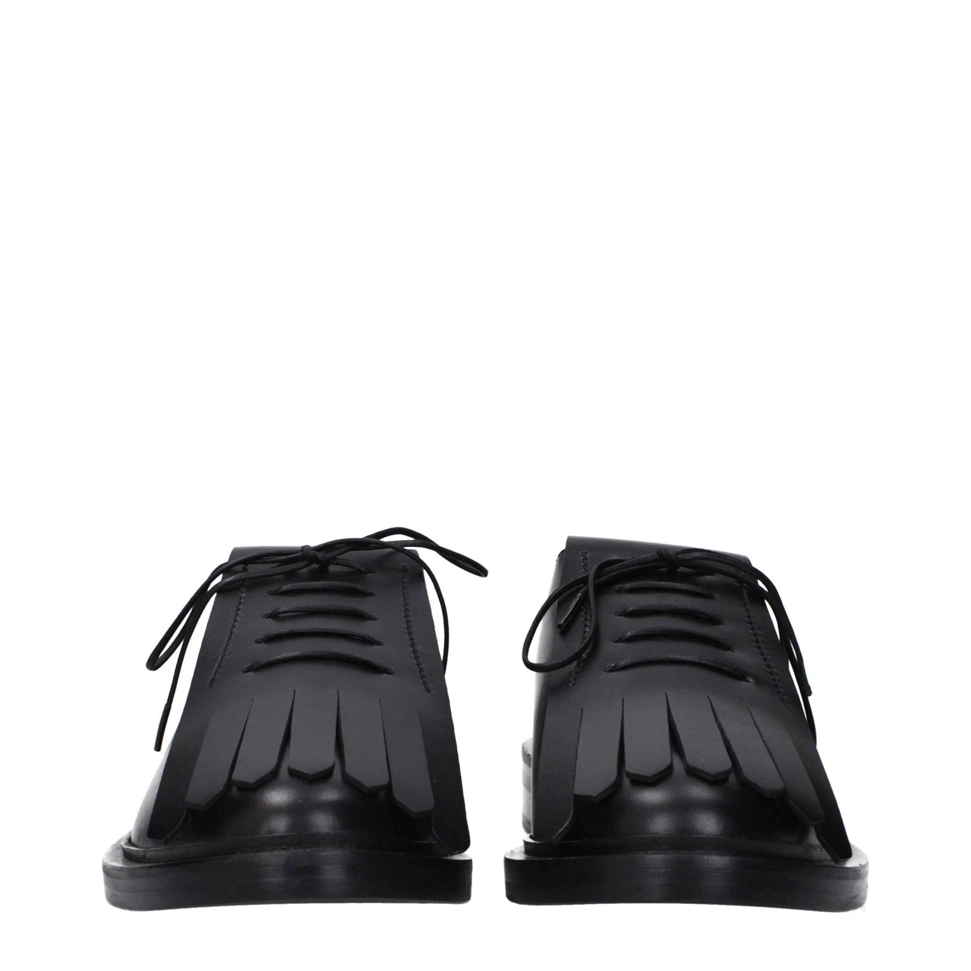 Max Mara Black Leather Oxfords And Derbies