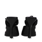 The Attico Black Leather Stiletto Heel Sandals