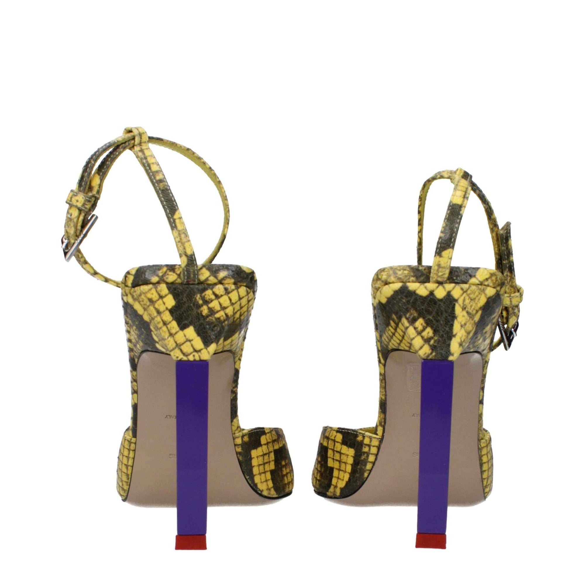 The Attico Yellow Leather High Heel Pumps