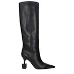 Jacquemus Black Leather High Heel Boots