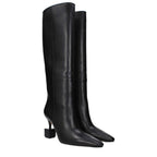 Jacquemus Black Leather High Heel Boots