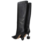 Jacquemus Black Leather High Heel Boots